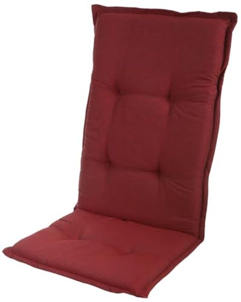 Sun Garden Hochlehnerauflage Hochlehner Naxos/Rio 50318-300 rot 117x49x6 cm Sun Garden, (1 St), Halteband verstellbar mit Bindebändern