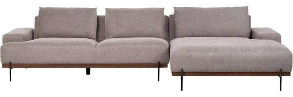 Ecksofa MARIFERD Stoff Hellbraun Linksseitig