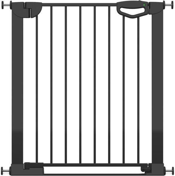 Geuther Türschutzgitter Easylock Flatstep Schwarz I Treppenschutzgitter zum Klemmen oder Bohren I Breite 76-83 cm I Türschutz für Ihr Baby & Haustier I Kinderschutzgitter beidseitig öffnend