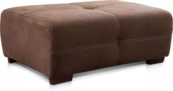 Cavadore Hocker Mavericco / XXL Sitzhocker im modernen Design / Mikrofaser / Passend zu Big Sofa und Ecksofa Mavericco / 108 x 71 x 41 cm (BxHXT) / Mikrofaser Braun