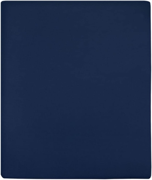 vidaXL Spannbettlaken 2 Stk. Jersey Marineblau 100x200 cm Baumwolle 136233