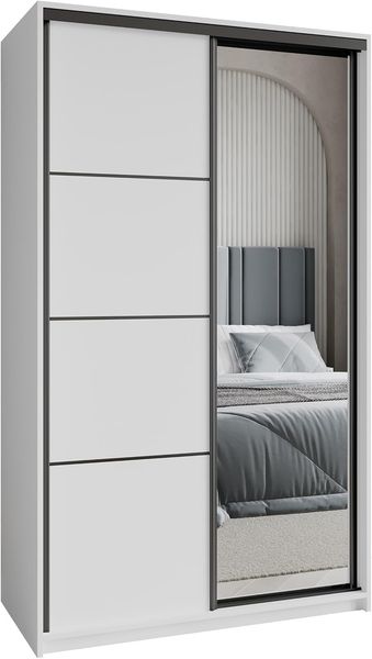 Masseno Schwebetürenschrank VARO Kleiderschrank mit Spiegel und Schubladen Schlafzimmerschrank