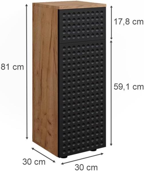 Vicco 'Irma' Midischrank, Holz, Anthrazit Gepunktet, 81 x 30 x 30 cm Bild 3
