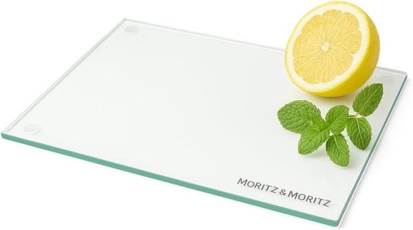 Moritz & Moritz Schneidebrett Glasschneidebrett 40x30cm, Glas, (Einzelset, 1-St), 8mm Dicke Kratzfest, Hitzebeständig & Lebensmittelecht