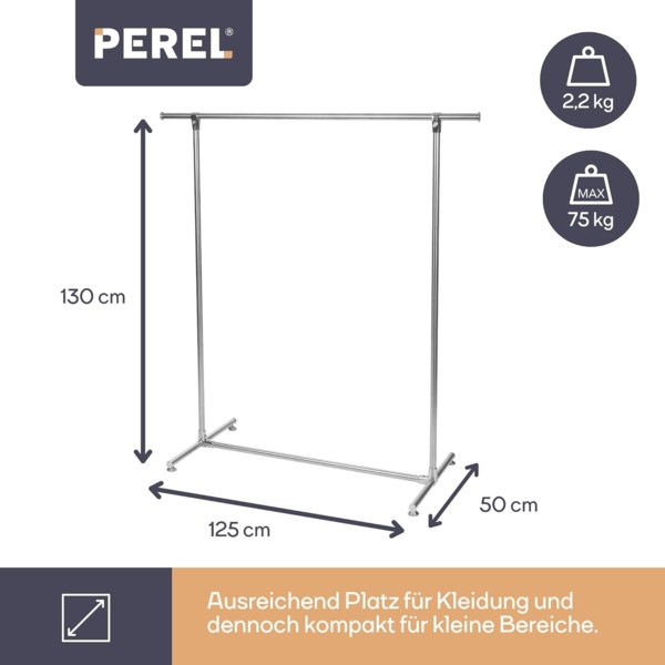 Schwerlast Kleiderstange aus Metall Chromfarben, Tragkraft 75kg Bild 6