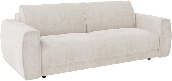 Vente-unique - Sofa 3-Sitzer Schlafsofa Express - Chenille-Stoff Beige - Liegefläche 140 cm - Matratze 13 cm - VOMERA von Maison Céphy