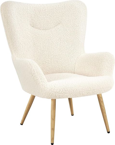 Yaheetech Ohrensessel eleganter Armsessel Polsterstuhl mit klappbare Rückenlehne Lehnsessel bis 136 kg belastbar Sessel fürs Wohnzimmer/Schlafzimmer