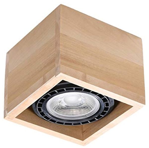 Deckenleuchte, Holz, Würfel-Design, L 14 cm