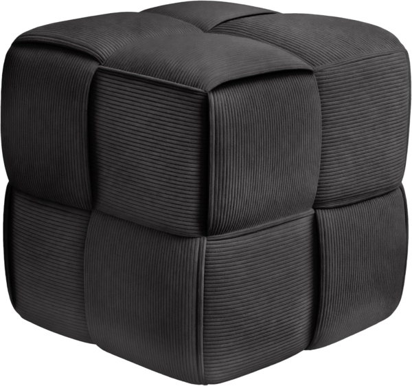 CLP Sitzhocker Forinta, hochwertiger Cordstoff, moderner Stil, bequem und elegant,dunkelgrau