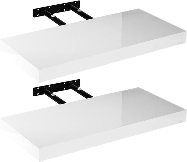 STILISTA Wandregal Wandboard Schweberegal Küchenregal Bücherregal, Set, Set, Regal, Volato, 2er Set, Länge 30 - 110 cm, Stärke 3,8 cm