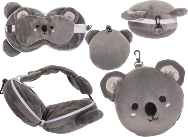 Plüsch Reisekissen für Kinder mit Augenmaske verschiedene Ausführungen 2in1 Koala