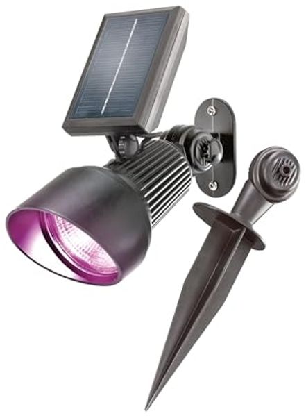 esotec LED Gartenstrahler Aluminium Solarstrahler Spotlight Wand+Boden multicolor outdoor 102134, Tagsüber lädt das Solarmodul den integrierten Akku auf. Bei Dämmerung schalten sich die Solarlampen für außen automatisch ein, LED fest integriert, 6000K ...