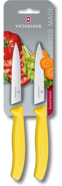 Victorinox Swiss Classic, Profi Gemüsemesser-Set, Extra Scharfe Klinge, Rostfreier Stahl, Robuster Kunststoffgriff, Swiss Made