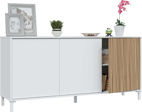 Calicosy Buffet 3 Türen L154 cm - Ethna - Weiß