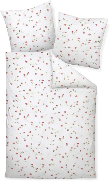 Janine 'Tango' Mako-Soft-Seersucker Bettwäsche, Baumwolle, Paradierot, 155x200 cm + 80x80 cm