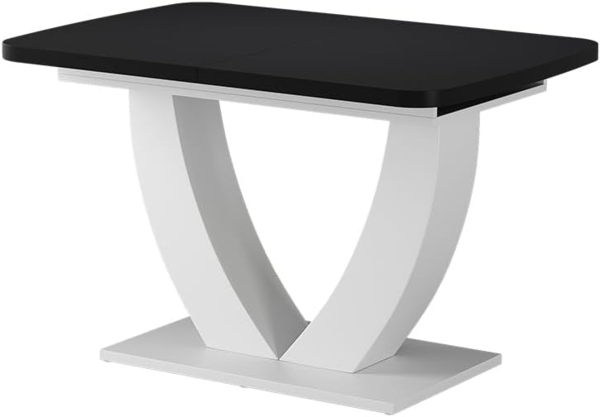 Esstisch Fenaro Schwarz/Weiß 120x80 cm ausziehbar Vicco