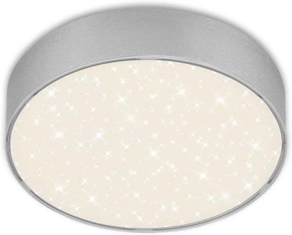 Briloner LED Deckenleuchte Flame Star silber Ø 15,7 cm mit Sternenhimmel