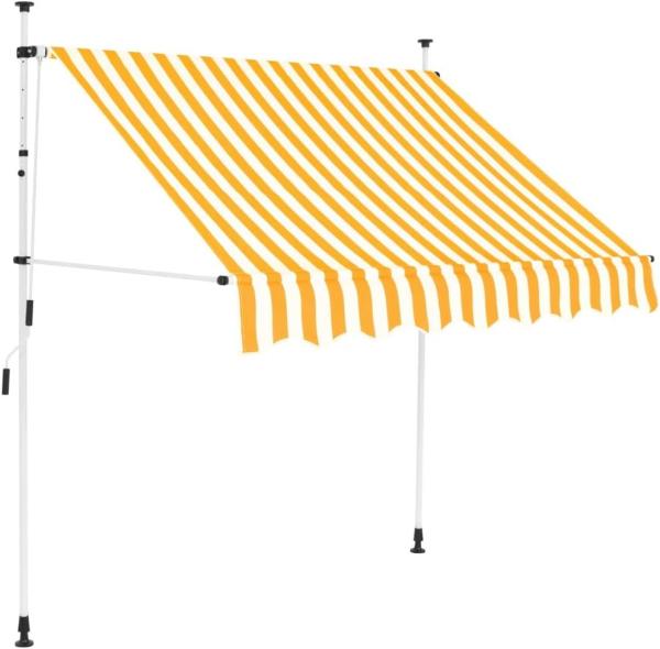 vidaXL Einziehbare Markise Handbetrieben 200 cm Orange/Weiß Gestreift 43232