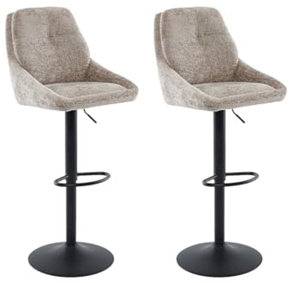 Vente-unique - LARANZA Barhocker Stoff Schokoladenbraun - B 54 cm x H 118 cm96 cm x L 48,5 cm