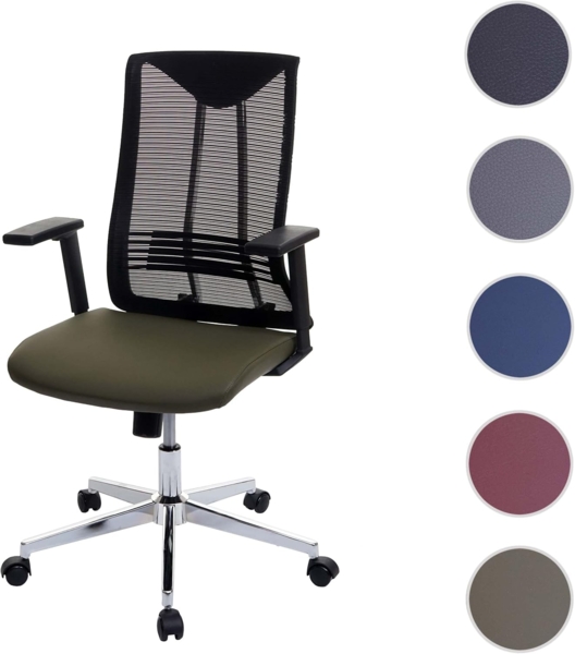 Bürostuhl HWC-J53, Drehstuhl Schreibtischstuhl, ergonomisch Kunstleder ~ olivgrün Bild 10