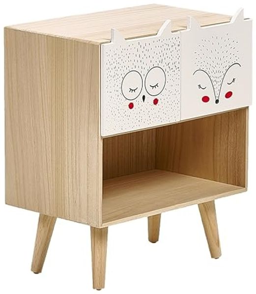 Nachttisch mit 2 Schubladen RUPERT Heller Holzfarbton