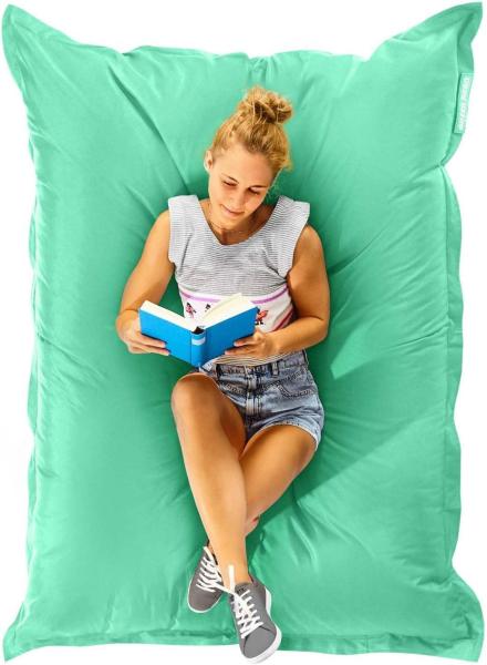 Green Bean© Sitzsack "Square" XXL 140x180 cm 380 Liter Bean Bag EPS Perlen Füllung Riesensitzsack Waschbar Lounge Sitzkissen Mint Pastell Mint