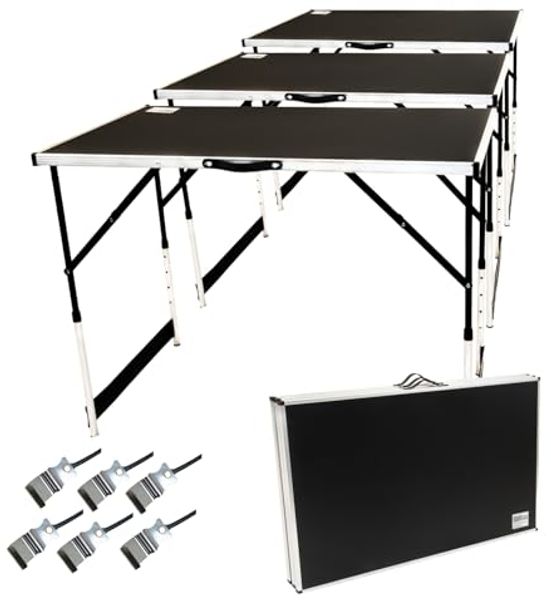Multifunktionstisch 3er-Set 100 x 60 cm Tapeziertisch 90kg Gesamtbelastung höhenverstellbar Camping