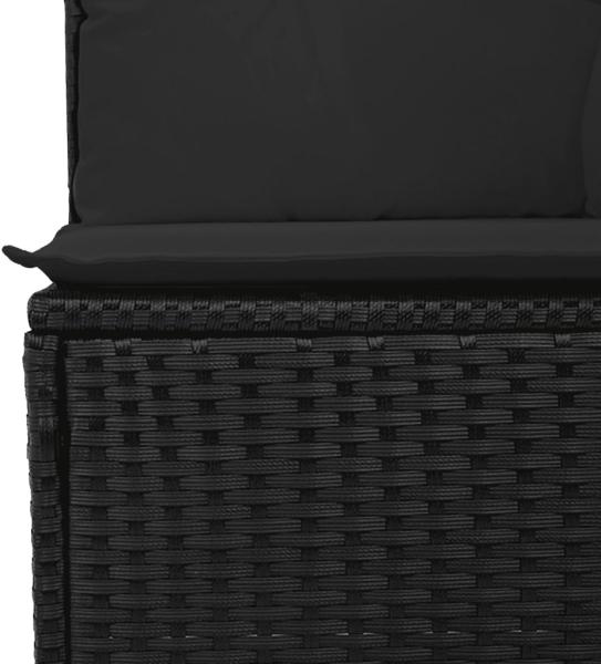 vidaXL 6-tlg. Garten-Sofagarnitur mit Kissen Schwarz Poly Rattan 3273071 Bild 9