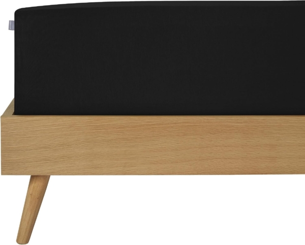 Schiesser 'Flexi' Spannbettlaken mit Gummizug, Jersey / Elasthan, Schwarz, 200x220cm