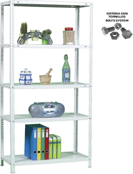 SimonRack Schwerlastregal, Lagerregal, 180 x 90 x 30 Metallregal, Kellerregal, Biegestelle 75 kg, 5 Fachböden, Weiss - Advantage Bild 11