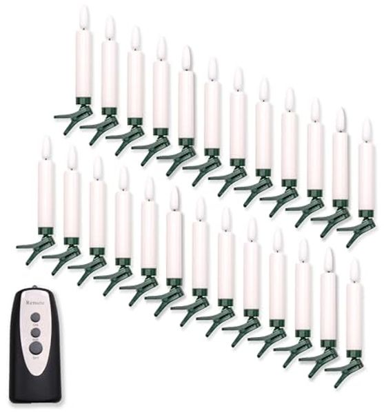 Gartenpirat LED-Christbaumkerzen 25 kabellose LED-Kerzen warmweiß Fernbedienung Weihnachtsbaumkerzen, Energieeffizient
