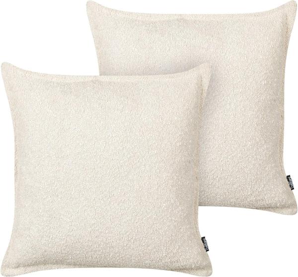 Kissen 2er Set Ohne Muster SENECIA 45 x 45 cm Helles Beige