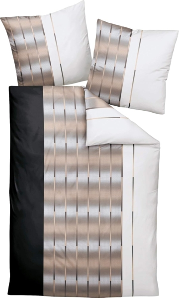 Janine Interlock Jersey Bettwäsche 2 teilig Bettbezug 155x220 cm Kopfkissenbezug 80x80 cm Carmen S 55026-07 kaffee