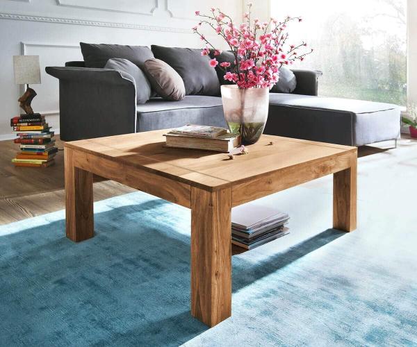 Couchtisch Indra Akazie Natur 80x80 cm Massivholz