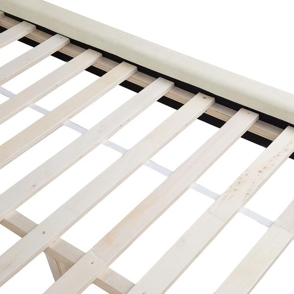 Polsterbett Leinenoptik beige Lattenrost 180x200 cm TALENCE Bild 8