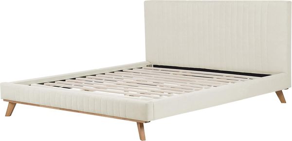 Polsterbett Leinenoptik beige Lattenrost 180x200 cm TALENCE Bild 3