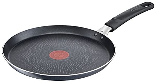 Tefal C38510 XL Force Crepepfanne 25cm | Antihaftversiegelung | widerstandsfähig | Thermo-Signal | Diffusion Base Pfannenboden | extra-breite Form | stabiler Griff | NICHT Induktionsgeeignet | Schwarz