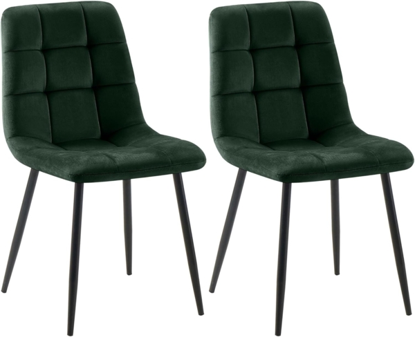Esszimmerstuhl Tilde 2 Esszimmerstühle grün Samt