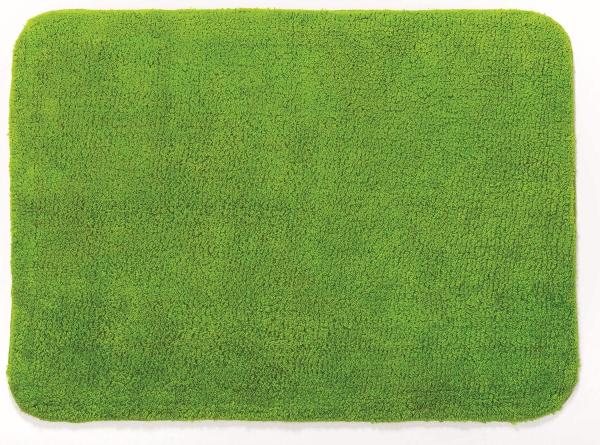 Spirella Badteppich Badematte Duschvorleger CAMPUS 100% Baumwolle Hochflor | flauschig | rutschhemmend | geeignet für Fußbodenheizung | 50x70 cm | Grün