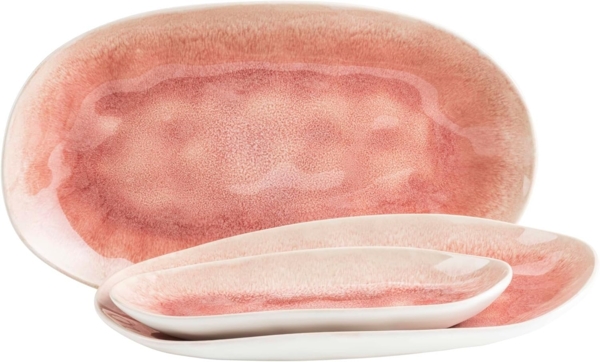 MÄSER Servierplatte Frozen, Servierplatten-Set, Steinzeug, Steinzeug, (Set, 3-tlg)