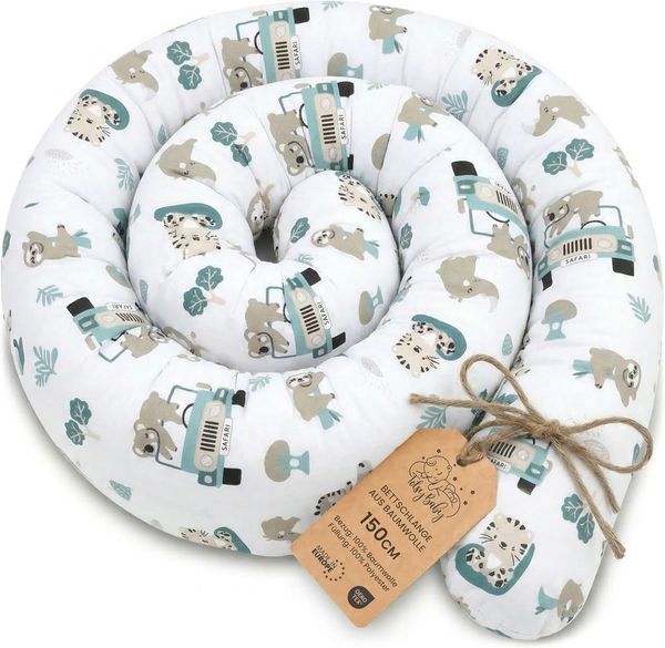Totsy Baby Seitenschläferkissen Bettschlange Body Pillow 150 cm Baumwolle - Kopfkissen lang Bettrolle Schlafkissen Nackenrolle Kissen Oeko-Tex Afrika