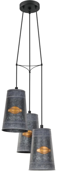 Eglo 43108 Pendelleuchte HONEYBOURNE schwarz verzinkt, gold-antik Ø34cm H:110cm