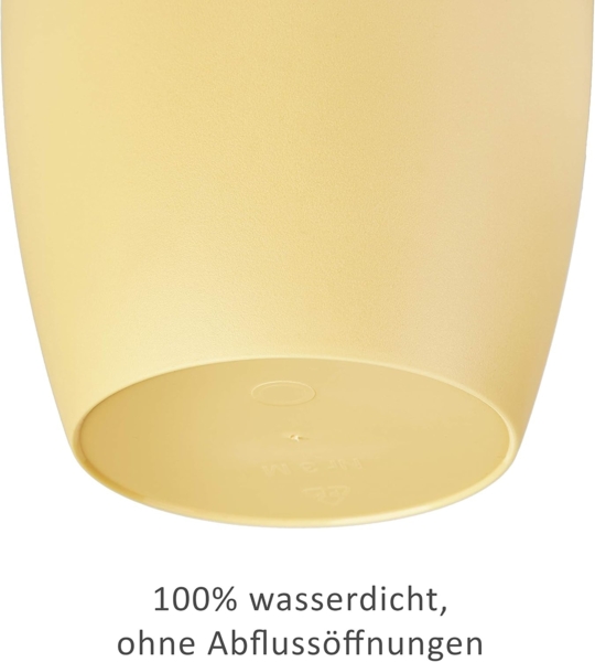 Tymar Blumentopf, 2er-Pack, Pflanzentopf aus Kunststoff, Moderne, matt, Runde Form (Gelb, ø 18 cm) Bild 3