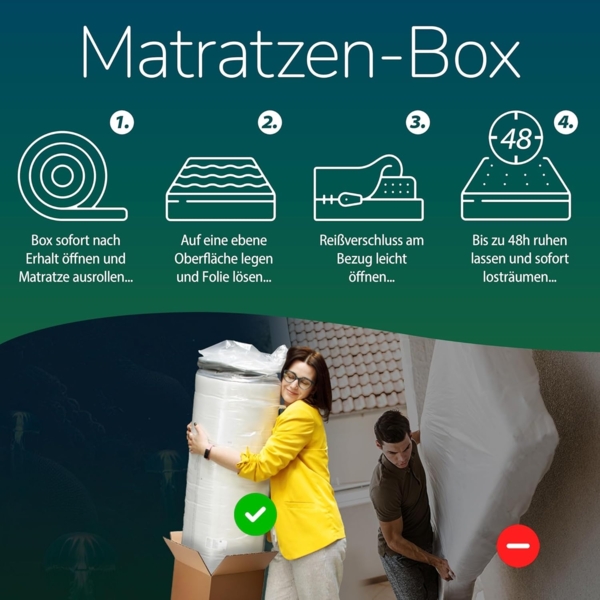 MSS e. K. Aqua Deluxe - 7 Zonen Wellness Kaltschaummatratze - 200 x 200 x 16 cm (Kernhöhe 14 cm) - Härtegrad H4 & H5 - Matratze Wendematratze Kaltschaum Oeko-TEX Bild 8