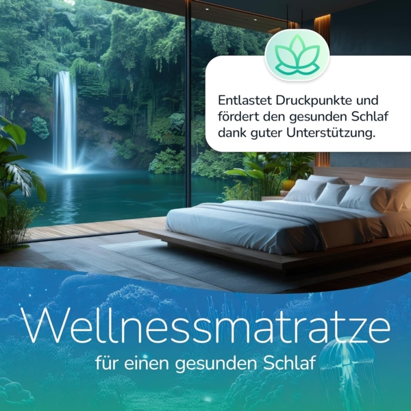 MSS e. K. Aqua Deluxe - 7 Zonen Wellness Kaltschaummatratze - 200 x 200 x 16 cm (Kernhöhe 14 cm) - Härtegrad H4 & H5 - Matratze Wendematratze Kaltschaum Oeko-TEX Bild 7