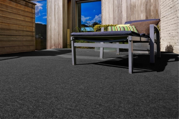 andiamo Kunstrasen Outdoor wasserdurchlässig, Rasenteppich wetterfest, Drainage-Noppen, UV-beständig, für Balkon und Garten Anthrazit 400x800 cm