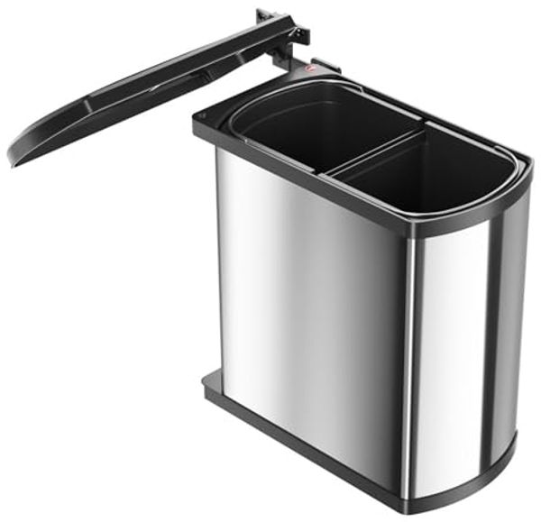 livingpoint24 Einbaumülleimer Hailo Mülleimer Küche, Einbau ab 45cm Schrank, 2-fach Abfalleimer