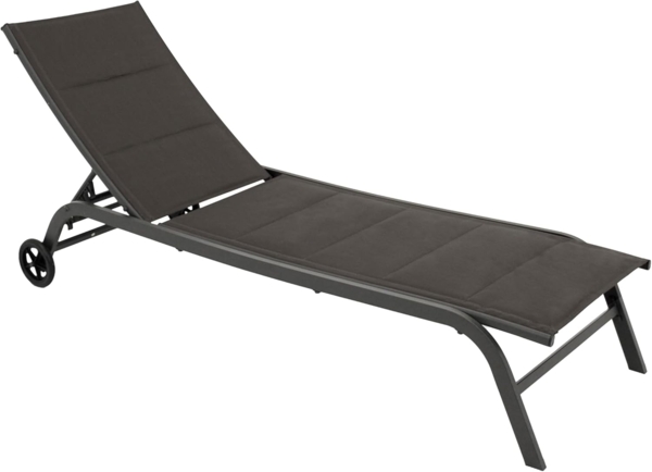 DEGAMO Rollliege RIVA, Metall anthrazit, Bezug Kunstgewebe gepolstert grau, verstellbar