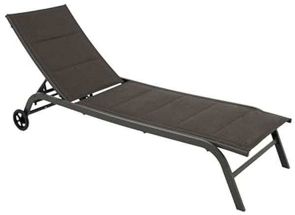 DEGAMO Rollliege RIVA, Metall anthrazit, Bezug Kunstgewebe gepolstert grau, verstellbar