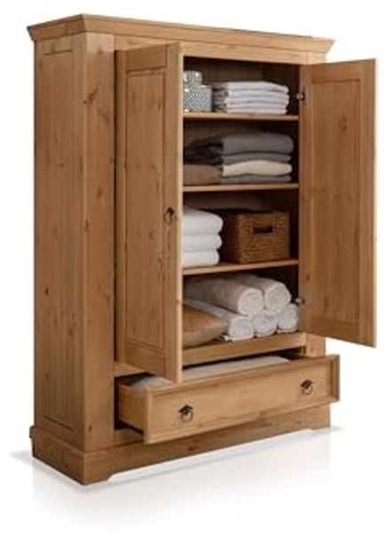 Möbel-Eins PALERMO Wäscheschrank 2trg, Material Massivholz,  Kiefer eichefarbig gebeizt
